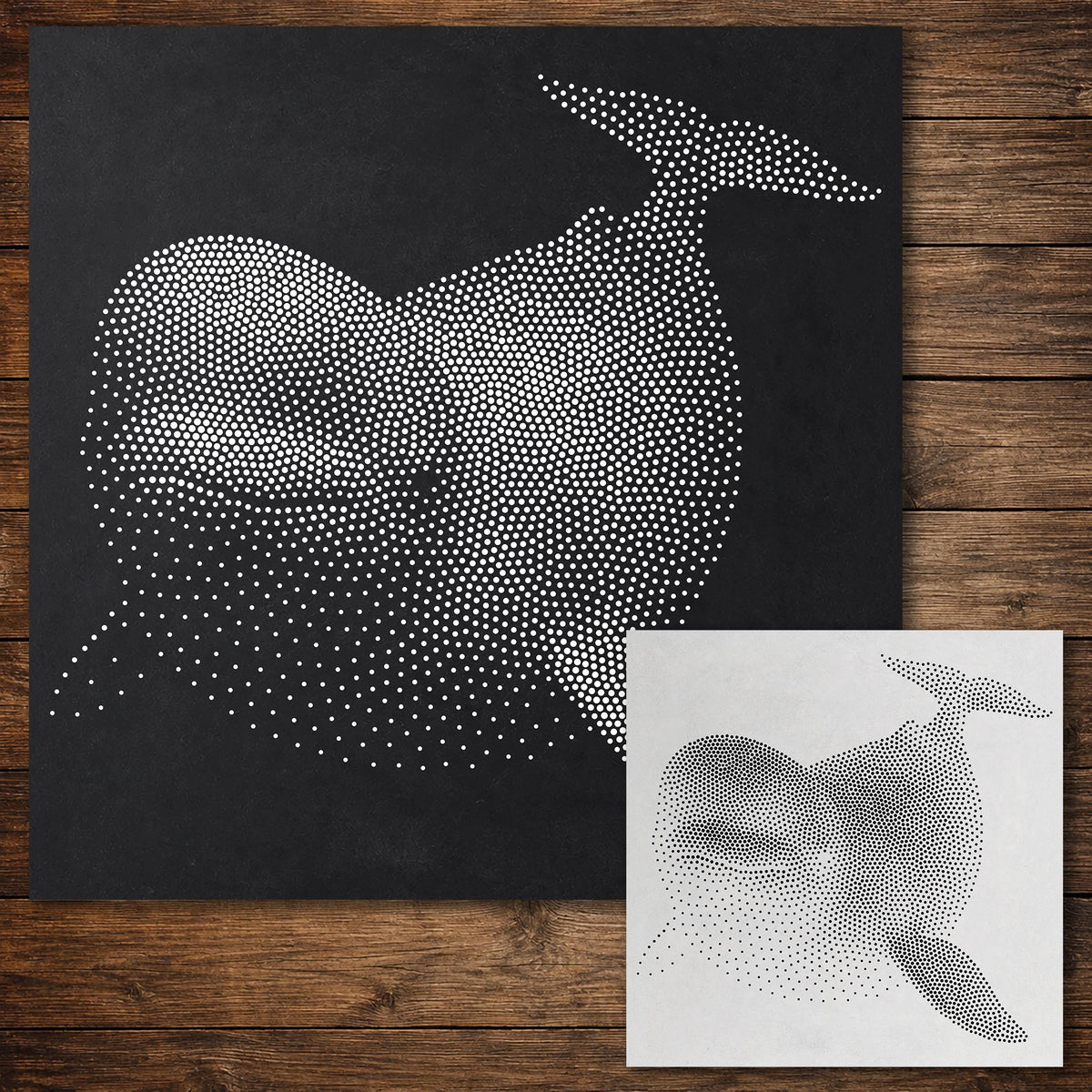 Beluga Whale reusable Mylar stencil