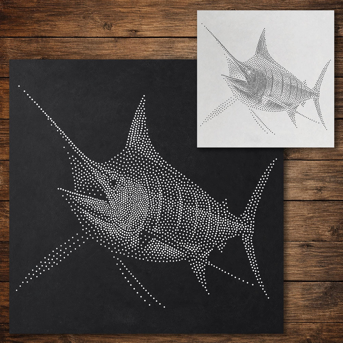 Marlin Fish reusable Mylar stencil