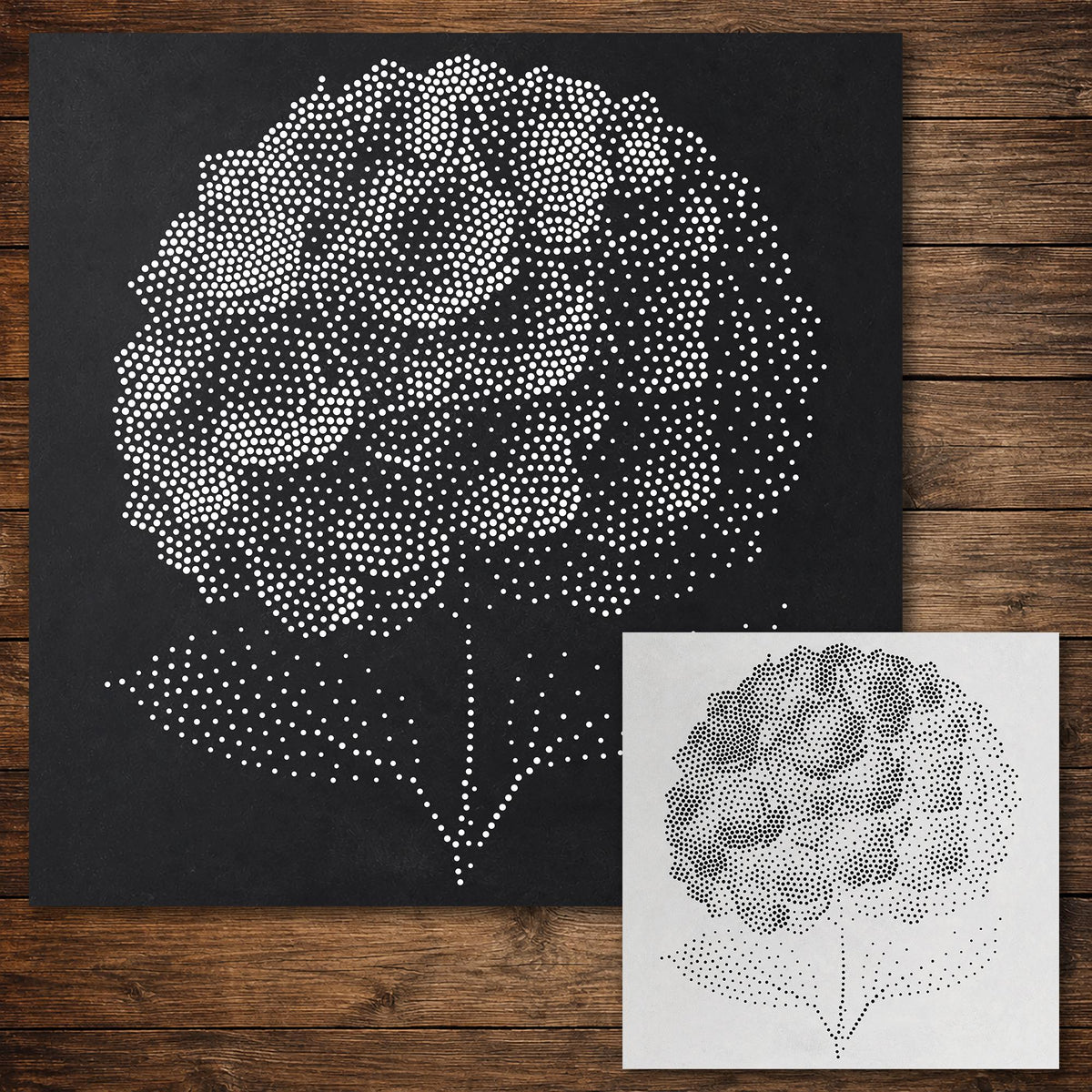 Hydrangea Flower reusable Mylar stencil