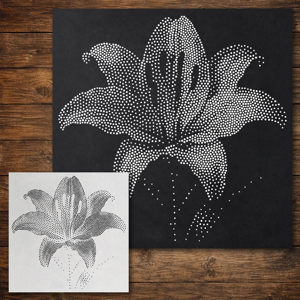 Lily Flower reusable Mylar stencil