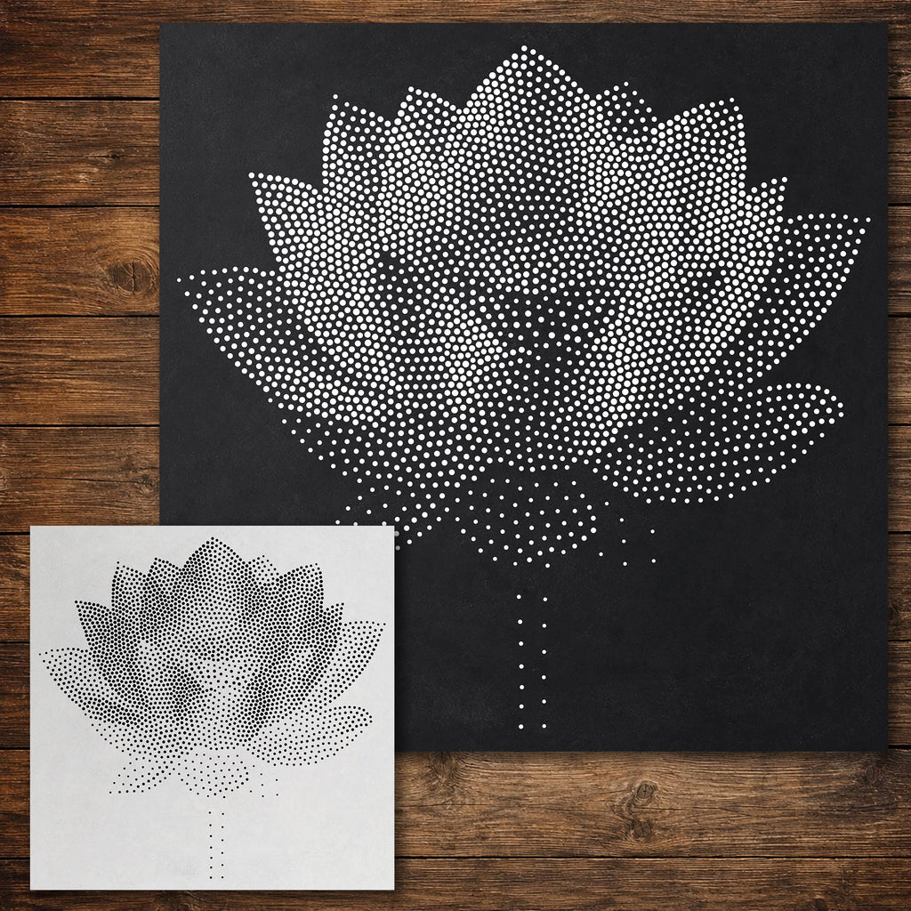 Lotus Flower reusable Mylar stencil