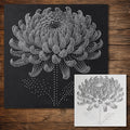 Chrysanthemum Flower reusable Mylar stencil