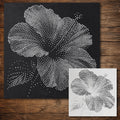 Hibiscus Flower reusable Mylar stencil