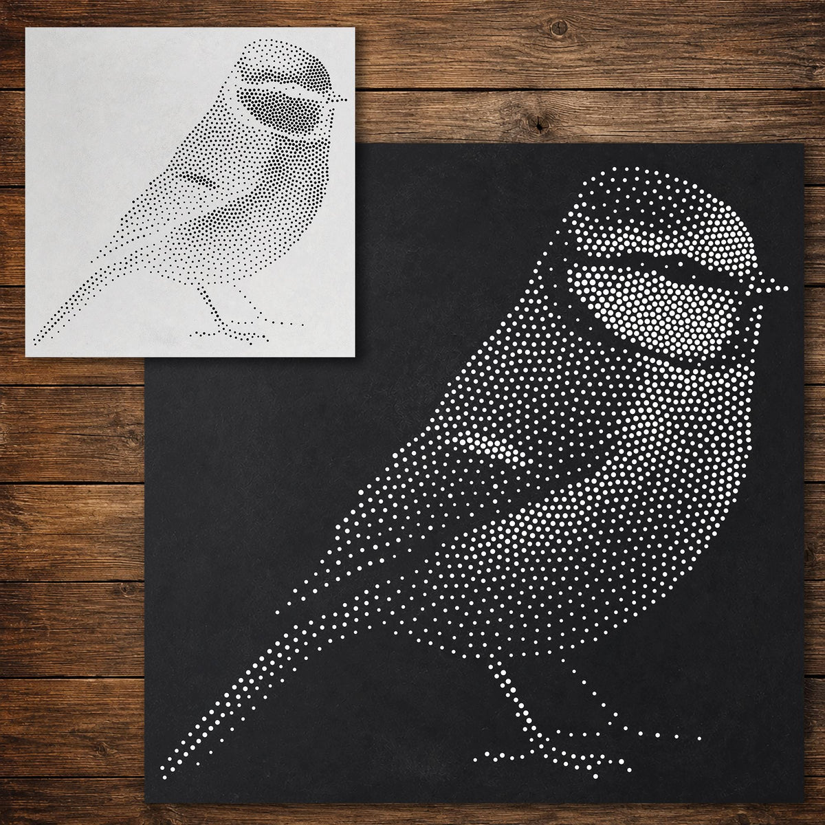 Blue Tit Bird reusable Mylar stencil