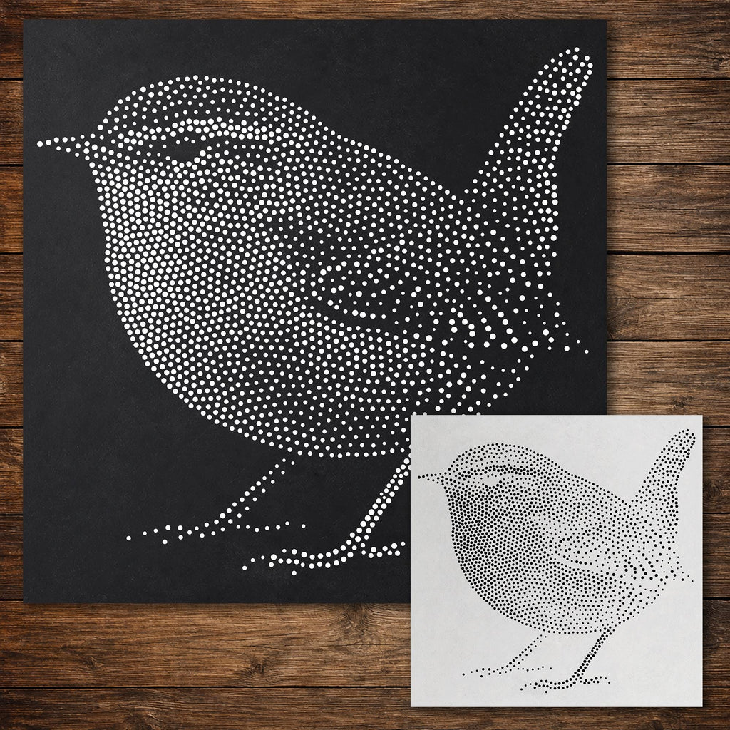 Wren Bird reusable Mylar stencil