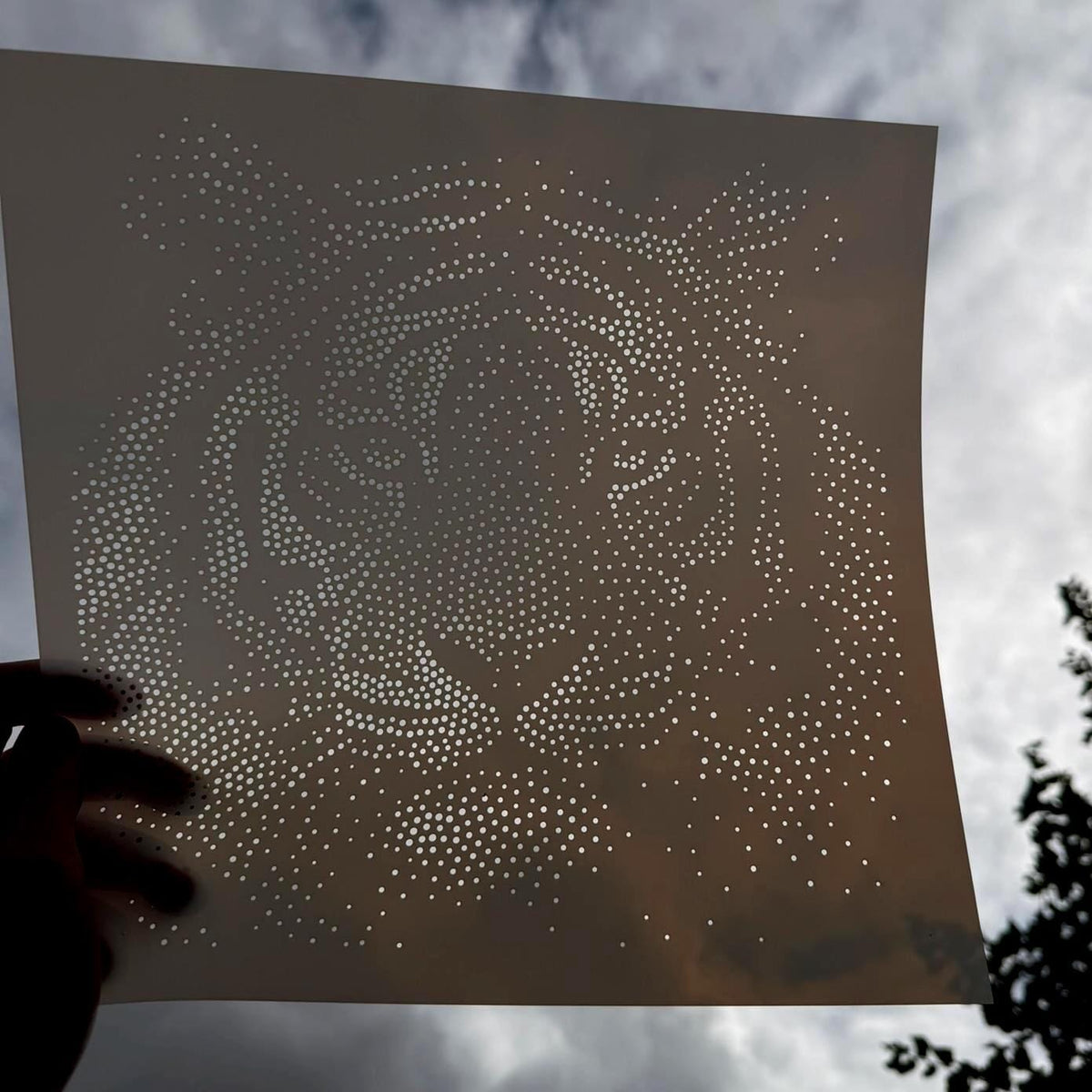 Realistic Tiger reusable Mylar stencil