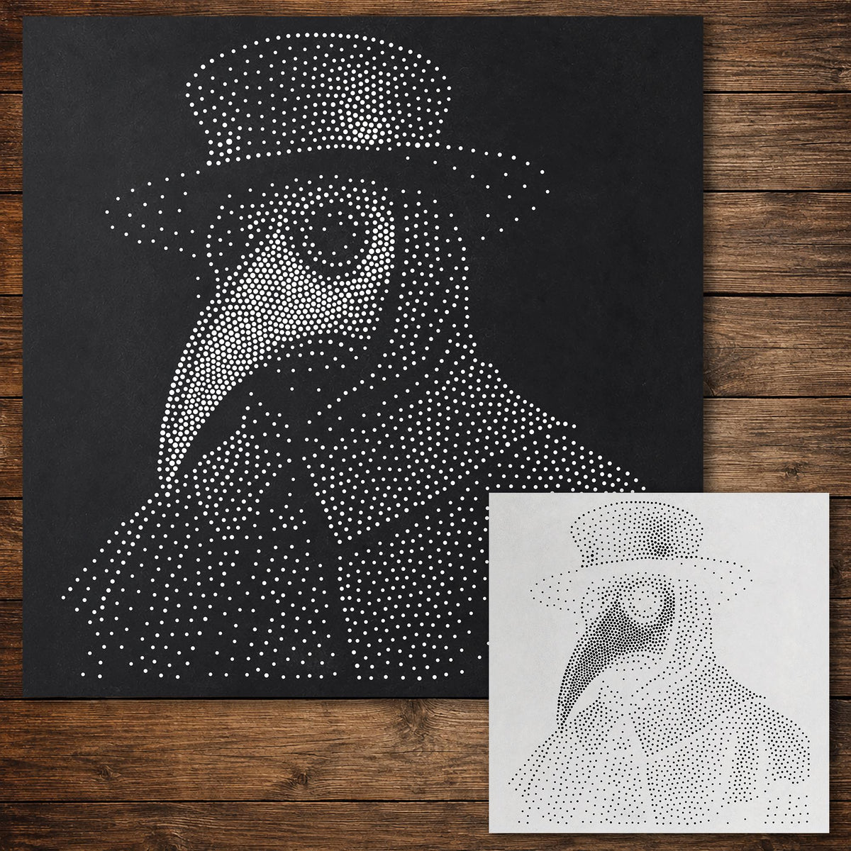 Plague Doctor Halloween reusable Mylar stencil