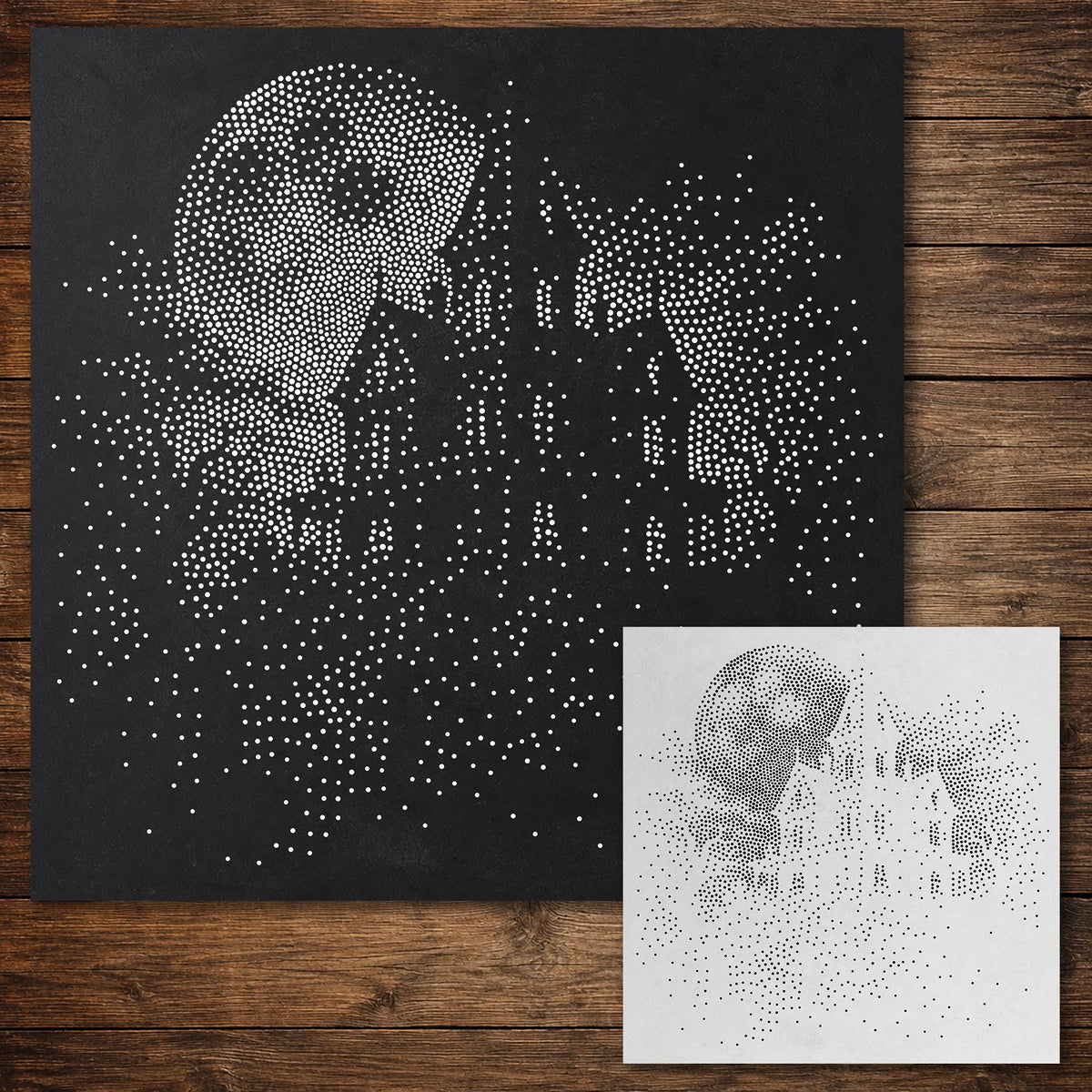 Haunted House Halloween reusable Mylar stencil