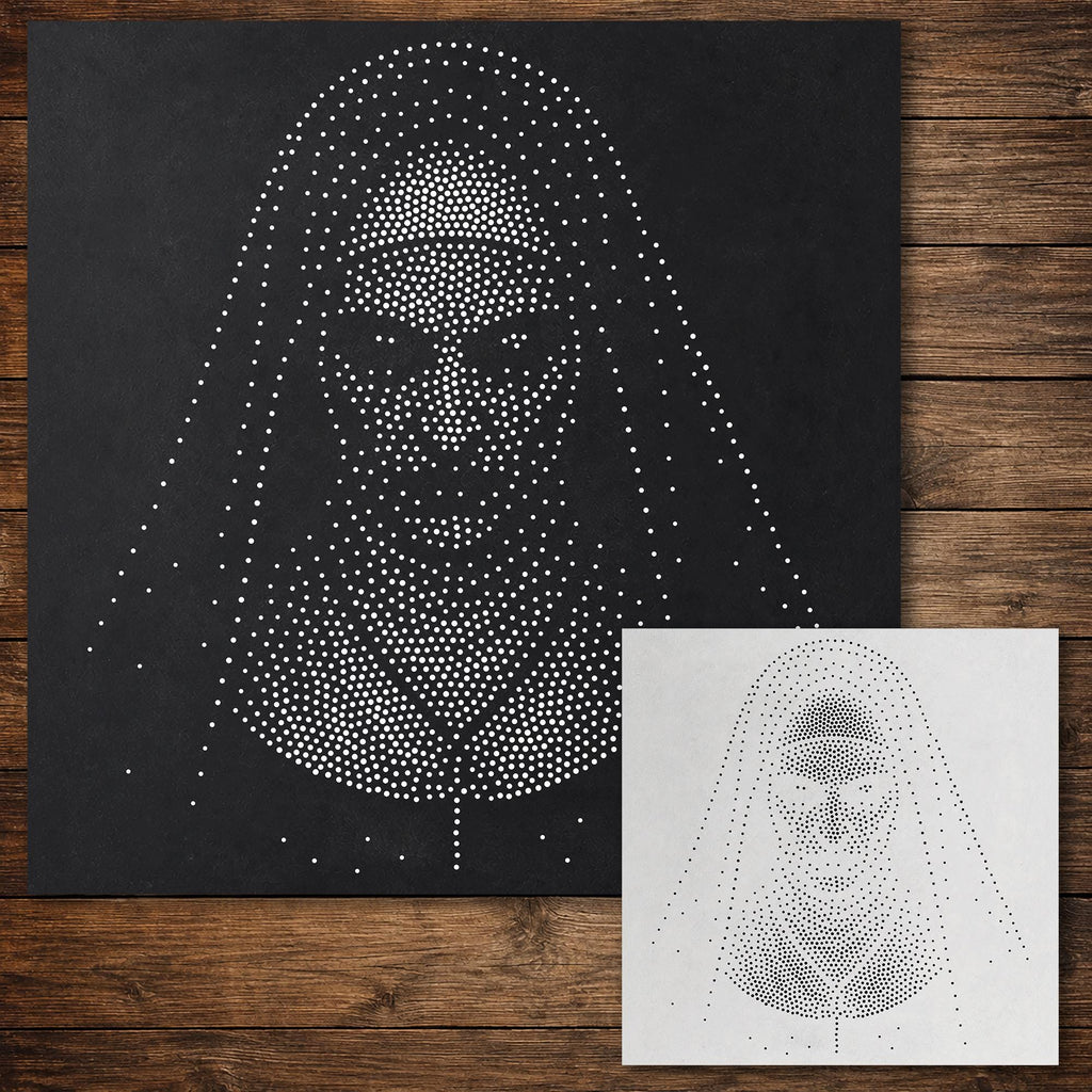 Creepy Nun Halloween reusable Mylar stencil