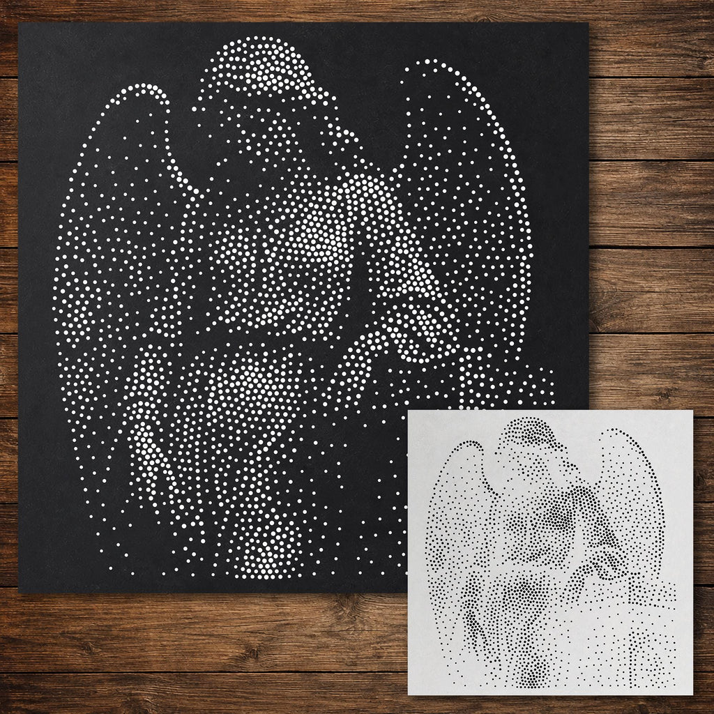Cemetery Angel Statue Halloween reusable Mylar stencil