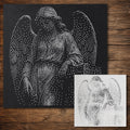 Cemetery Angel Statue Halloween reusable Mylar stencil