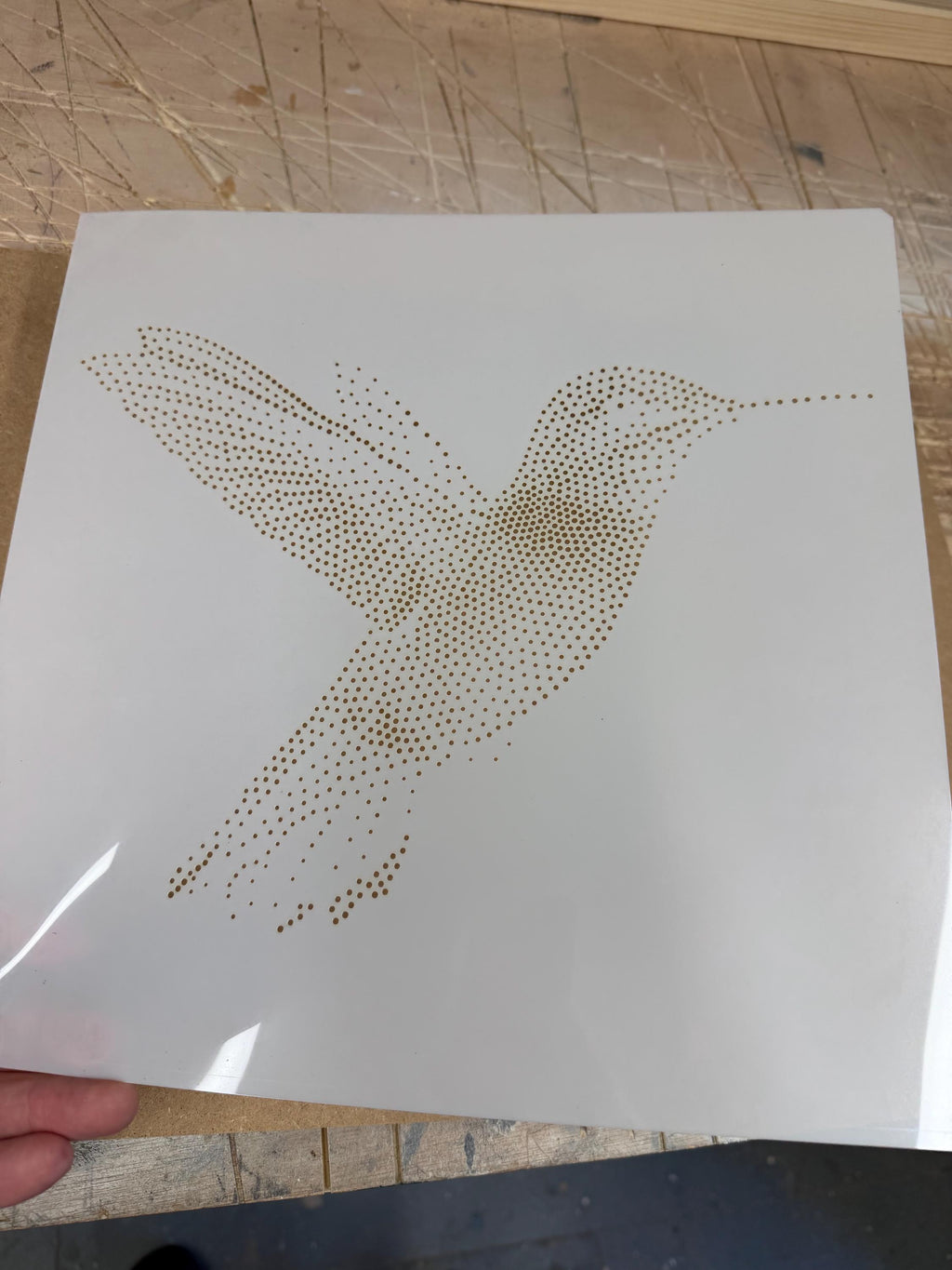 Hummingbird reusable Mylar stencil