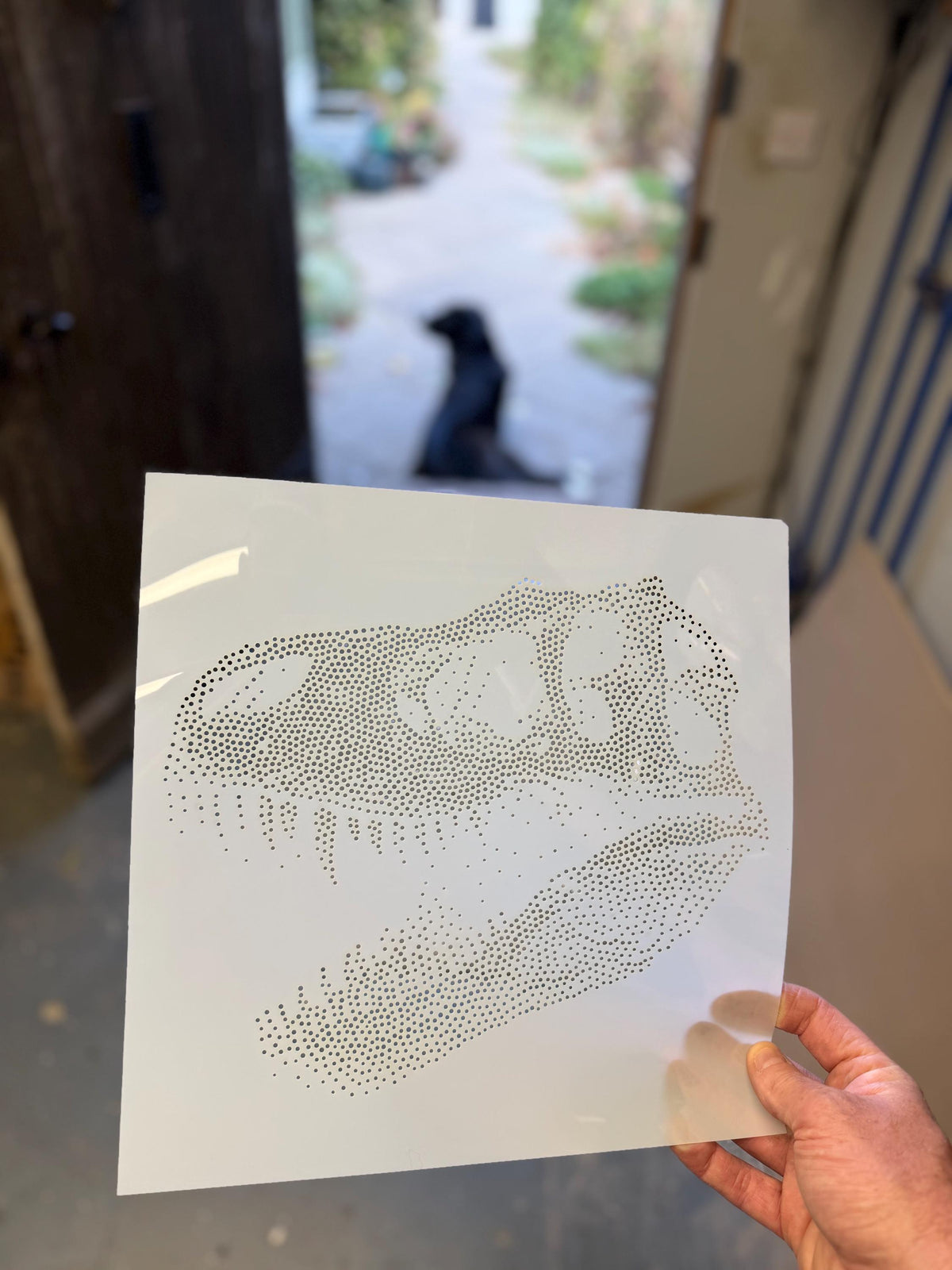 T Rex Dinosaur Skull reusable Mylar stencil