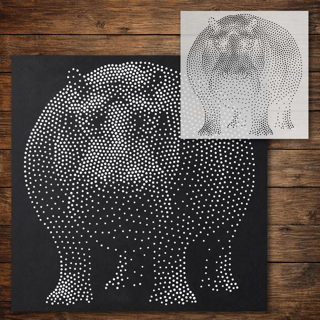 Hippopotamus reusable Mylar stencil