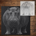 Hippopotamus reusable Mylar stencil