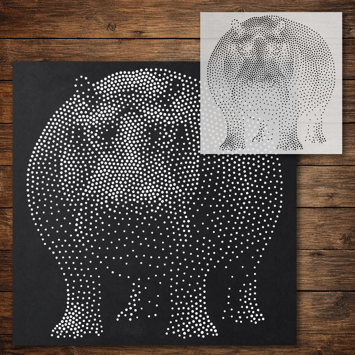 Hippopotamus reusable Mylar stencil