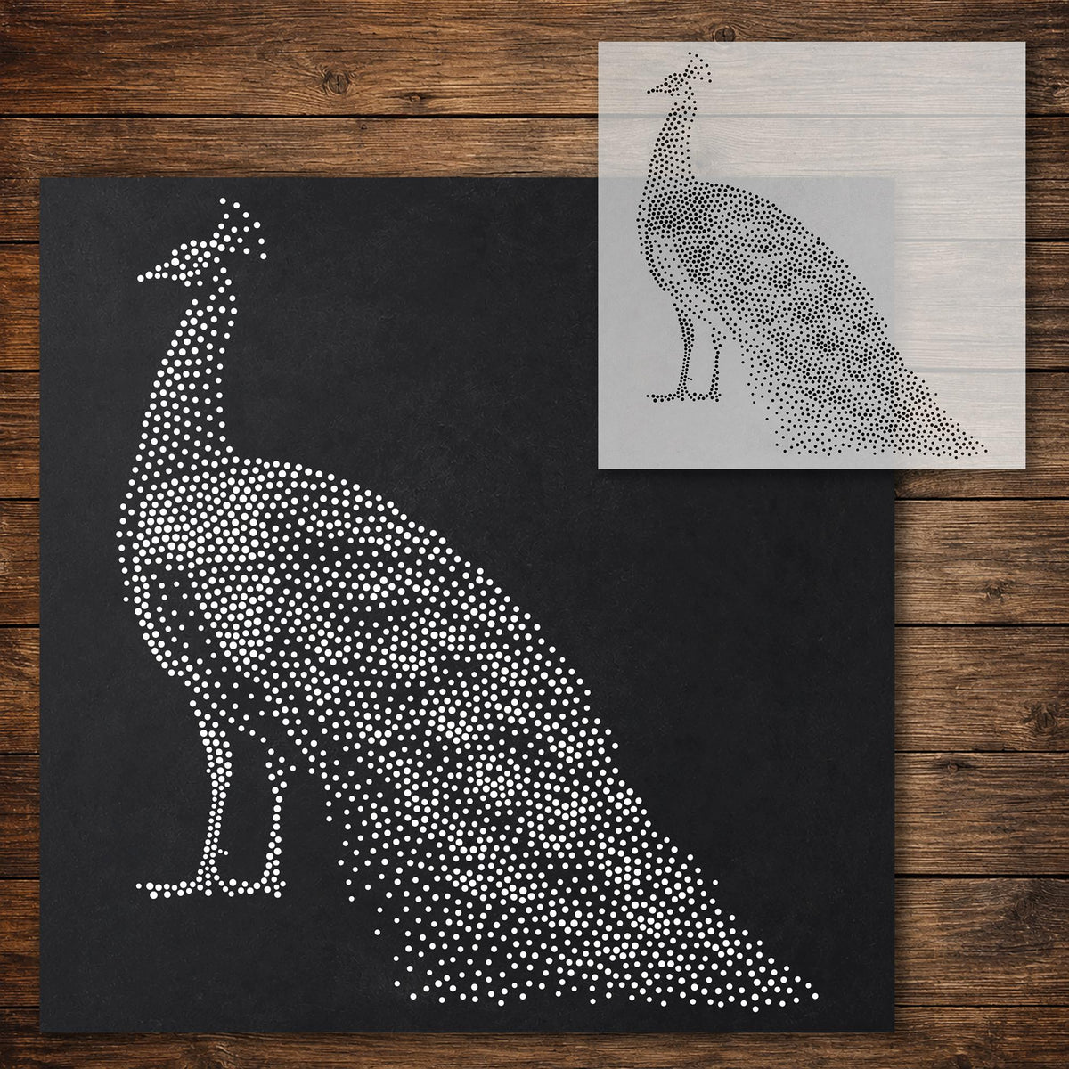 Peacock reusable Mylar stencil
