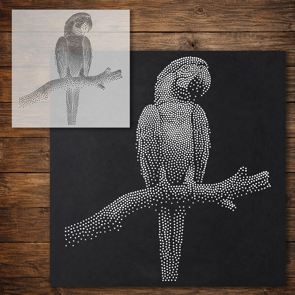 Macaw Parrot reusable Mylar stencil