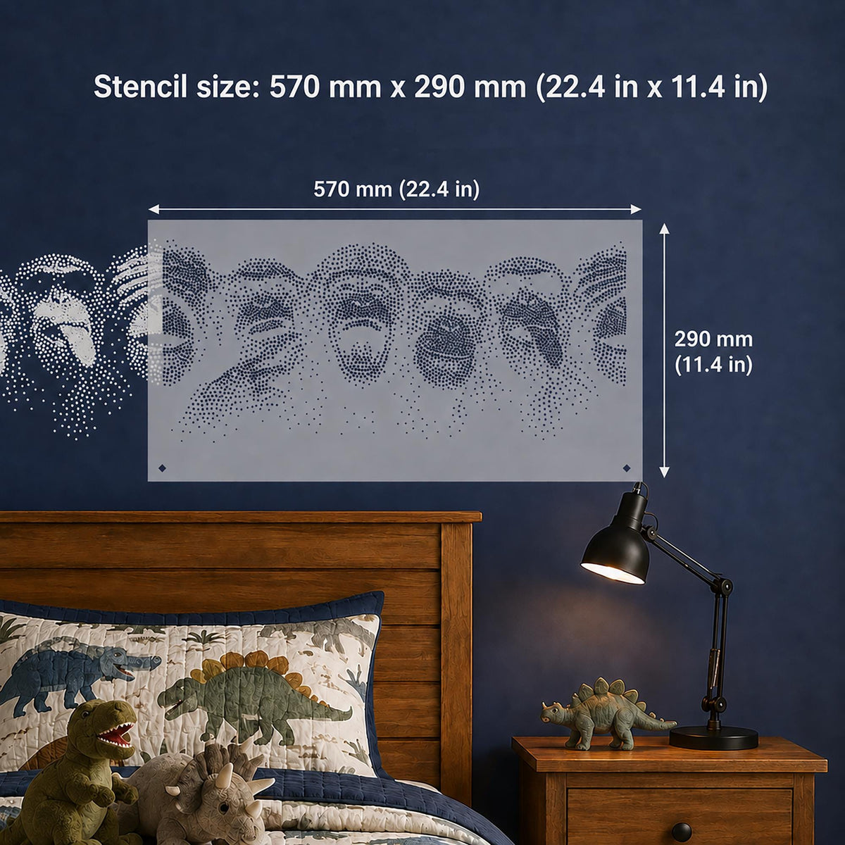 Repeating Chimpanzee Wall reusable Mylar stencil