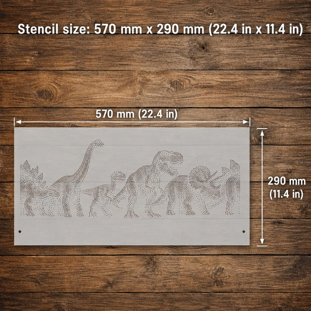 Repeating Dinosaur Wall reusable Mylar stencil