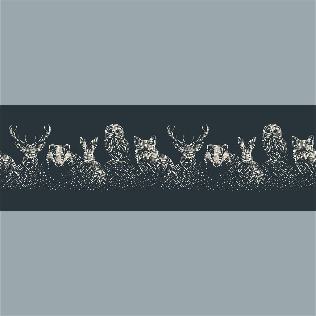 Repeating Woodland Creatures Wall reusable Mylar stencil