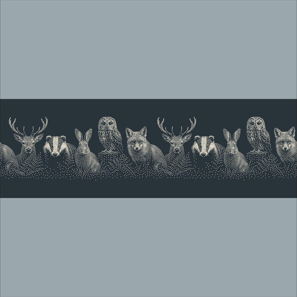 Repeating Woodland Creatures Wall reusable Mylar stencil
