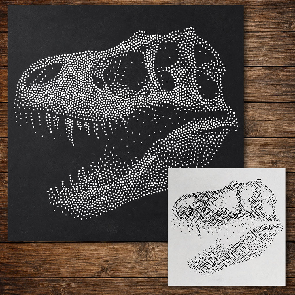 T Rex Dinosaur Skull reusable Mylar stencil