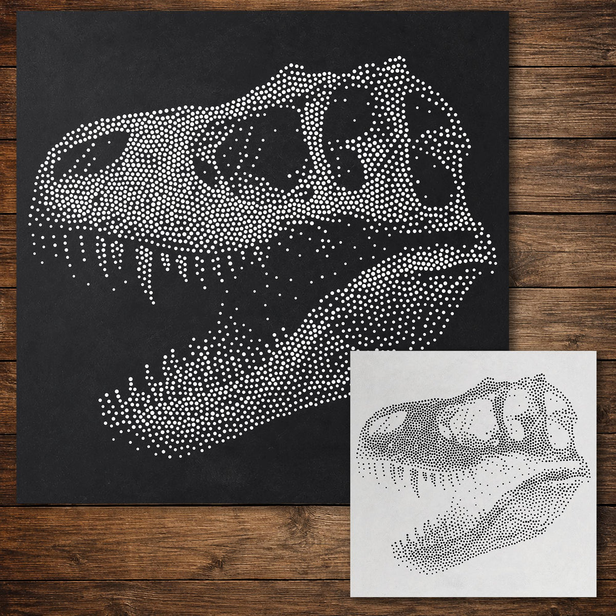 T Rex Dinosaur Skull reusable Mylar stencil