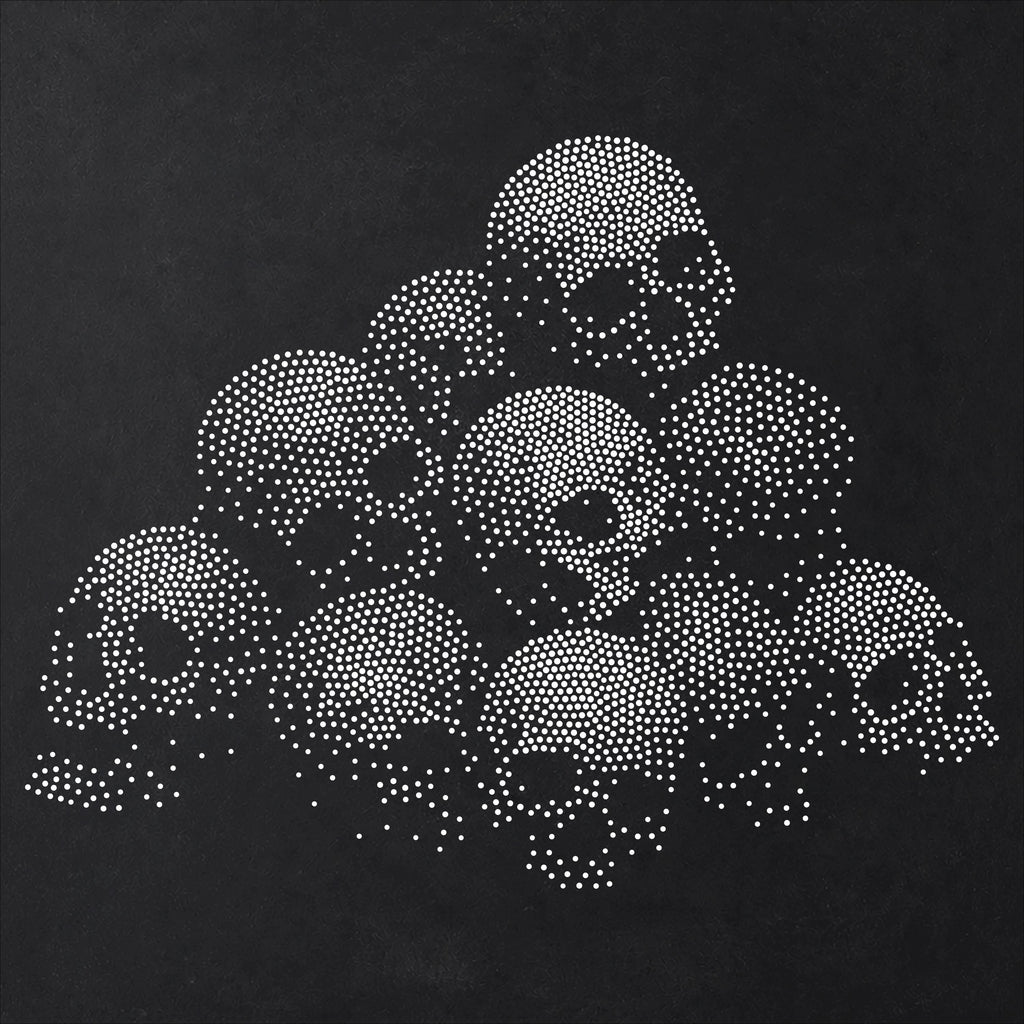 Pile of Human Skulls reusable Mylar stencil