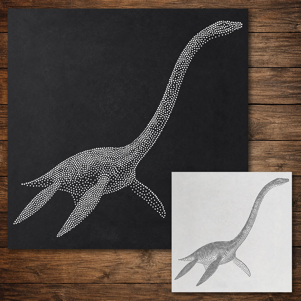 Elasmosaurus Plesiosauria reusable Mylar stencil