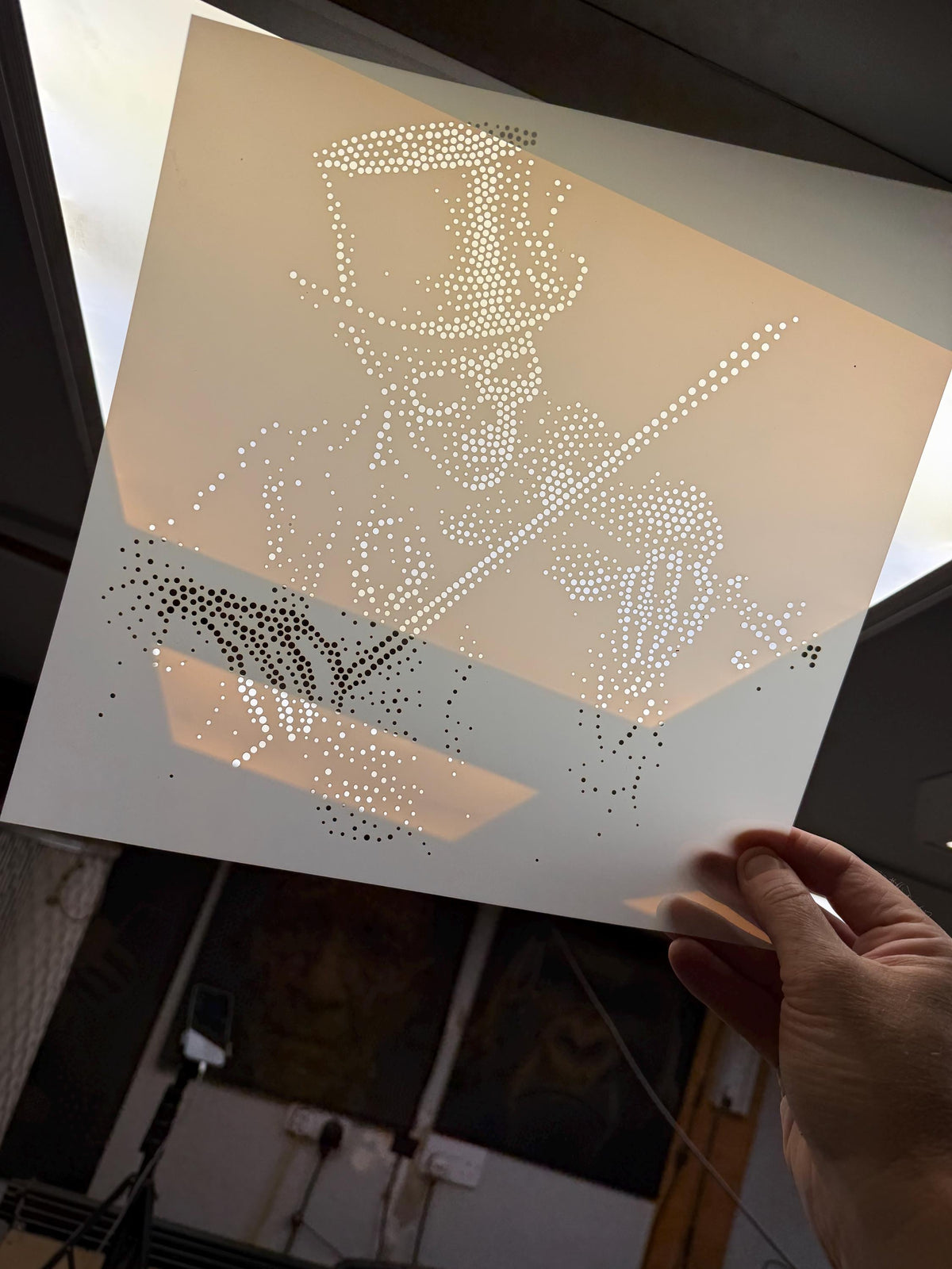 Skeleton Violinist Halloween reusable Mylar stencil