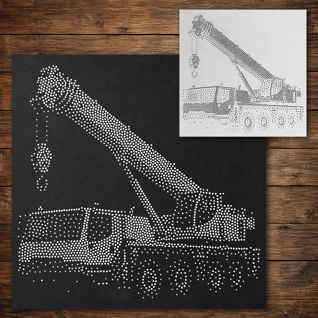 Mobile Crane reusable Mylar stencil