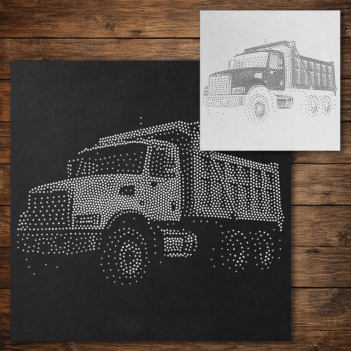 Dump Truck reusable Mylar stencil