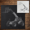 Telehandler reusable Mylar stencil