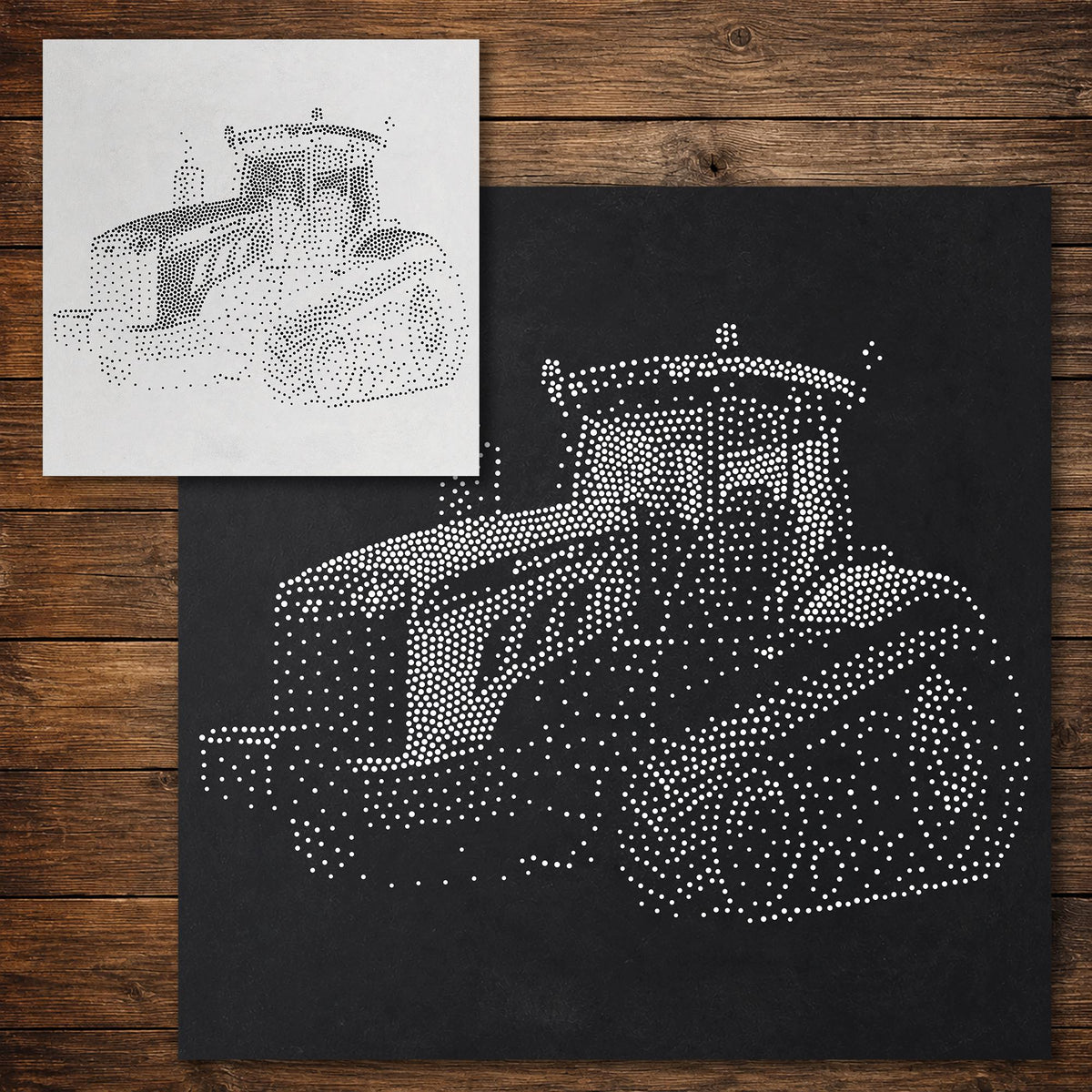 Tracked Tractor reusable Mylar stencil