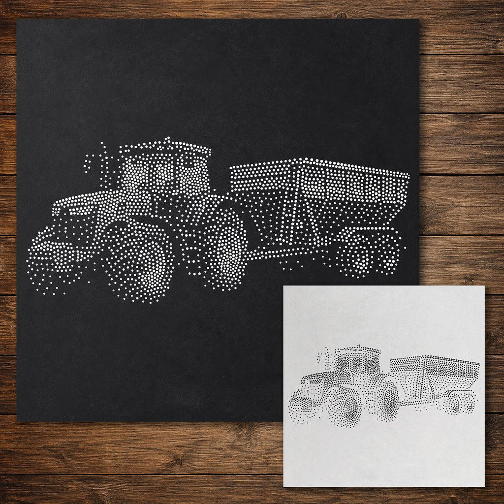 Tractor and Trailer reusable Mylar stencil