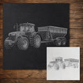 Tractor and Trailer reusable Mylar stencil