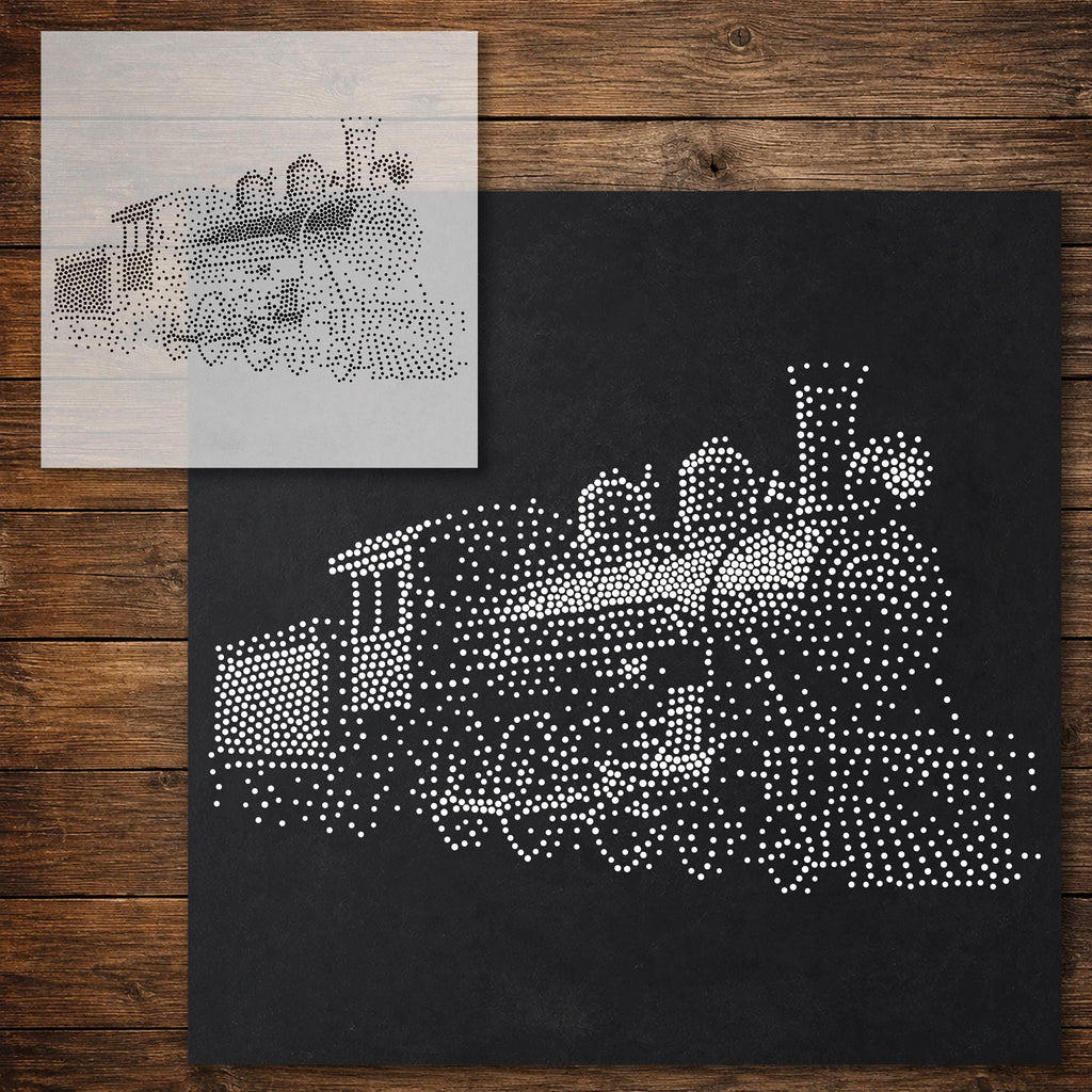 Steam Locomotive Train reusable Mylar stencil
