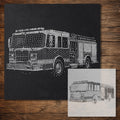 Fire Engine reusable Mylar stencil