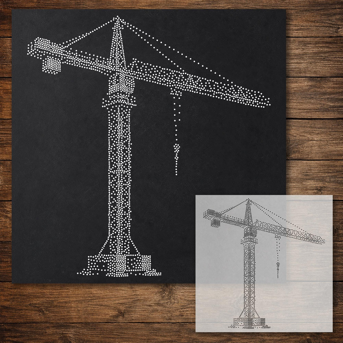 Tower Crane reusable Mylar stencil
