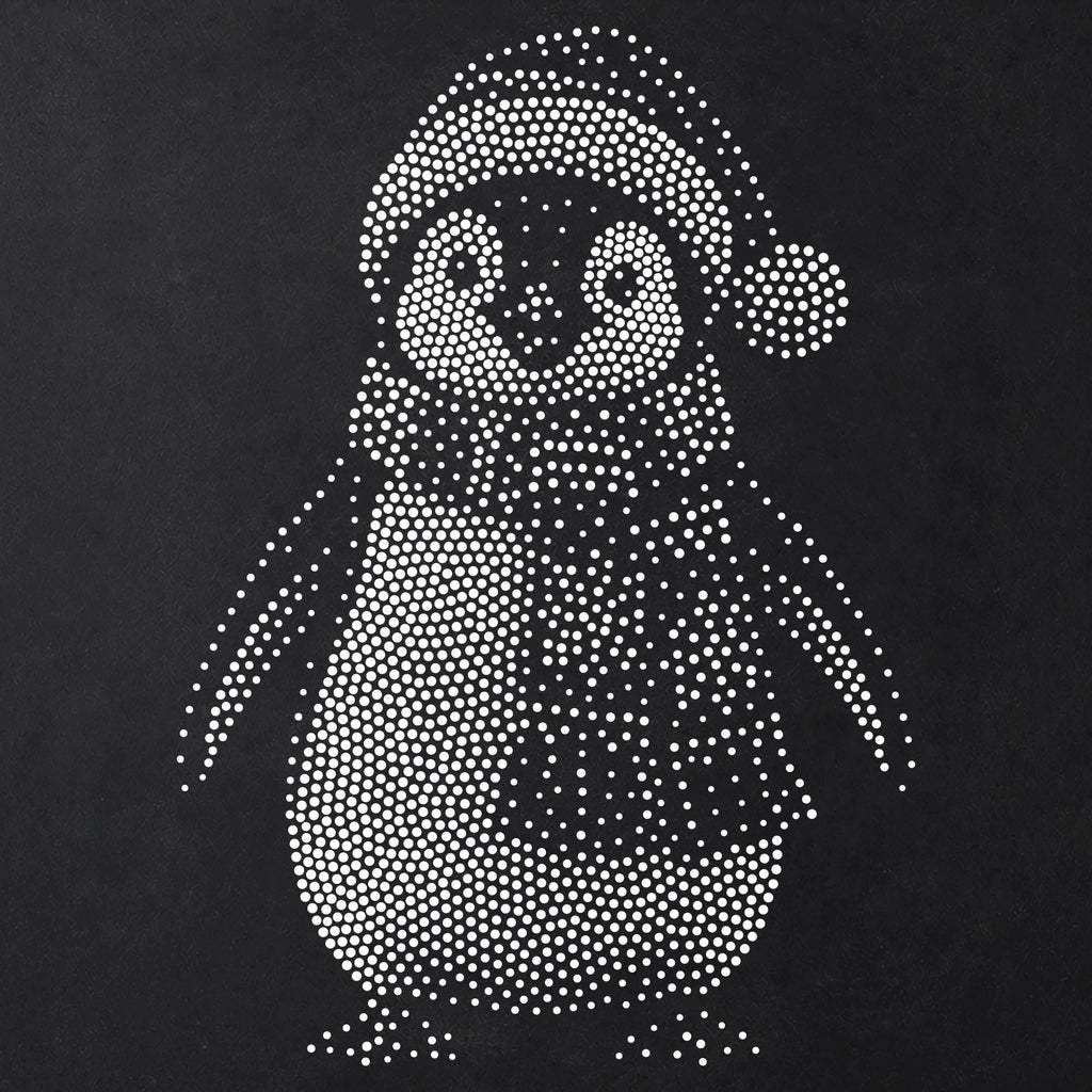 Christmas Penguin reusable Mylar stencil