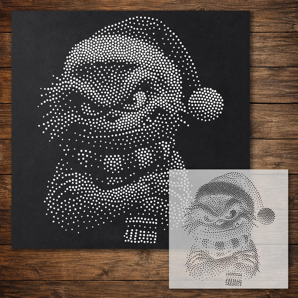 Grumpy Christmas Monster reusable Mylar stencil
