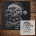 Grumpy Christmas Monster reusable Mylar stencil