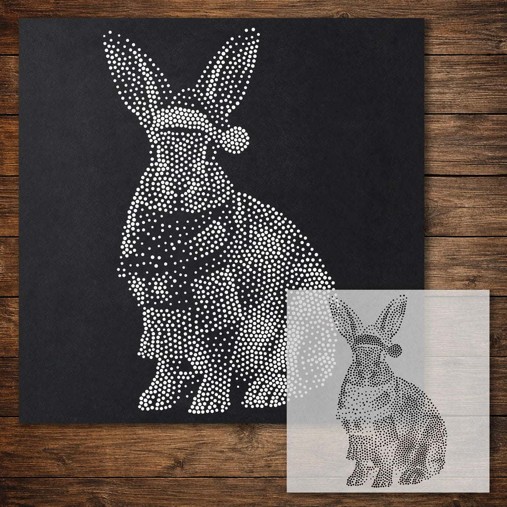 Christmas Hare reusable Mylar stencil