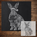 Christmas Hare reusable Mylar stencil