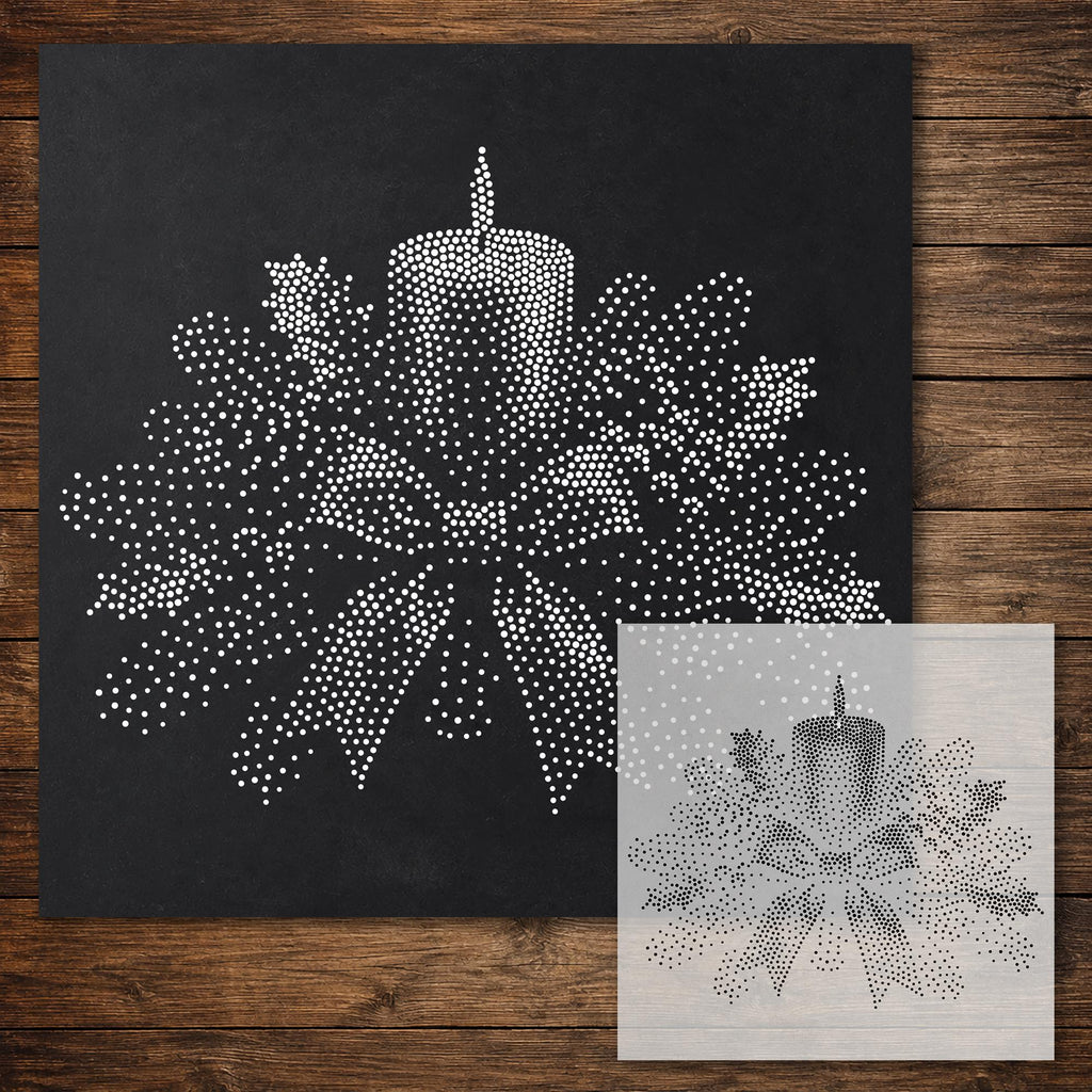 Candlelit Christmas Centrepiece reusable Mylar stencil