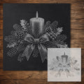 Candlelit Christmas Centrepiece reusable Mylar stencil
