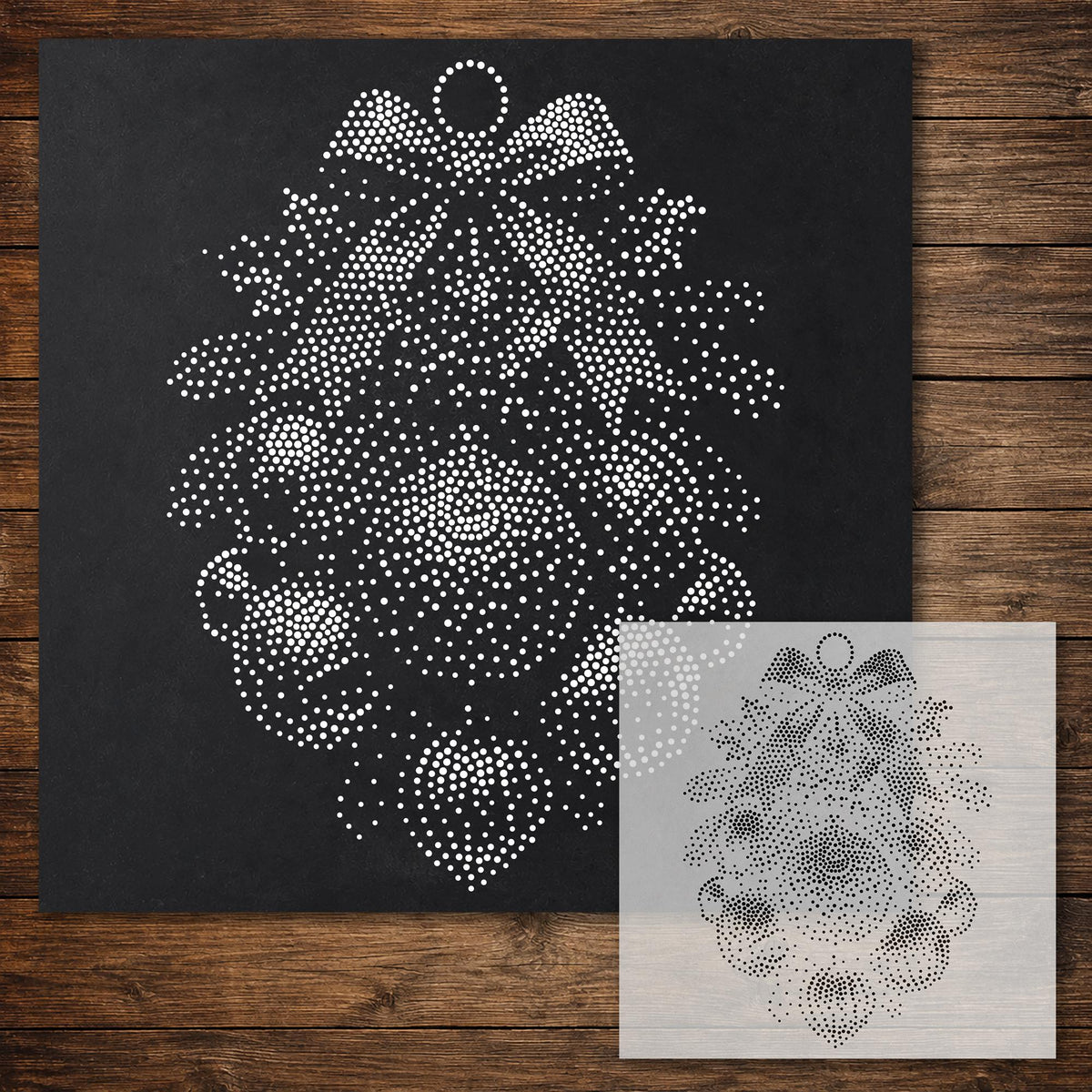 Christmas Bauble Bouquet reusable Mylar stencil