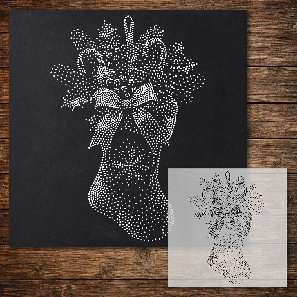 Christmas Stocking Arrangement reusable Mylar stencil