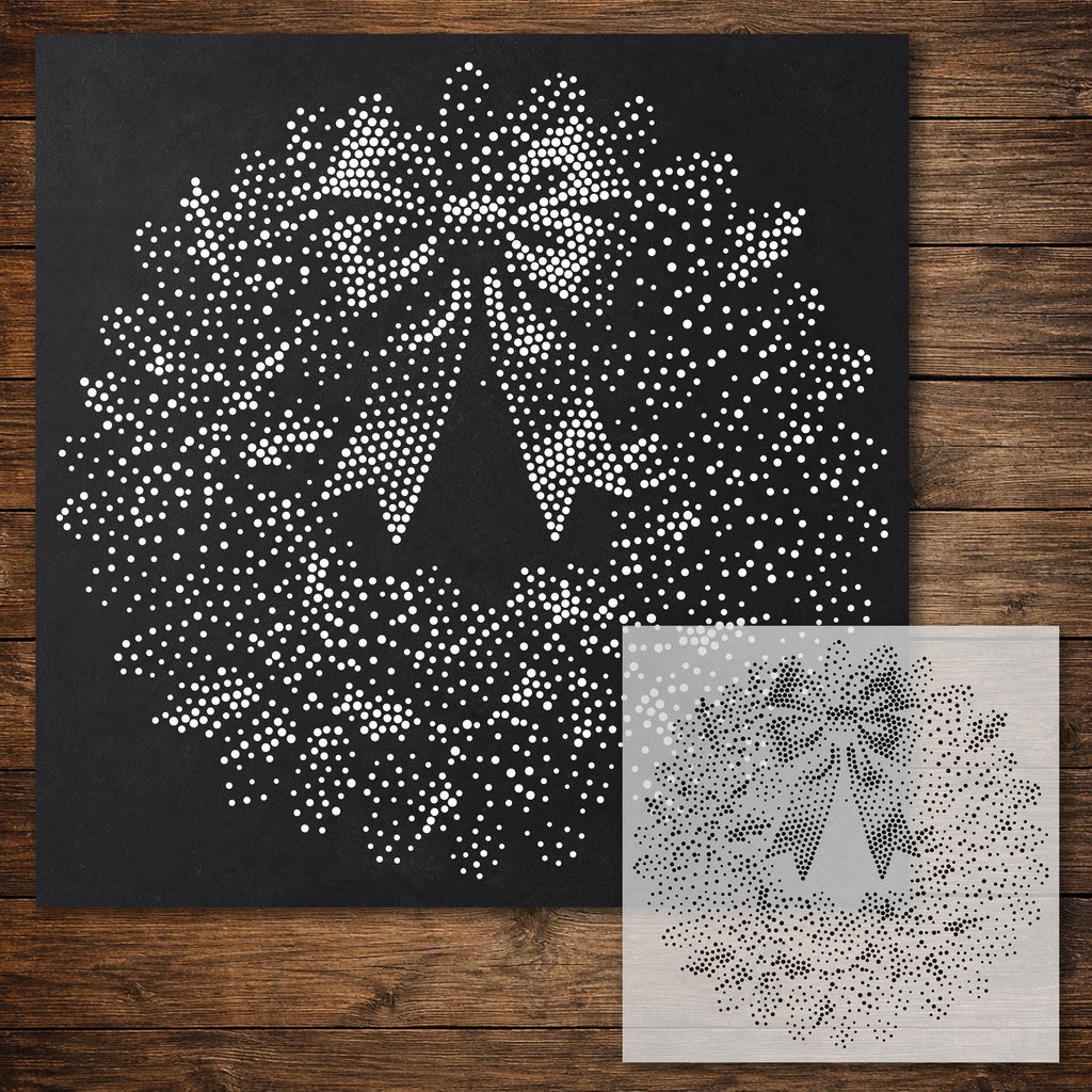 Christmas Wreath reusable Mylar stencil
